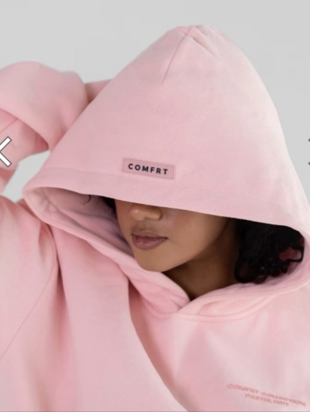 COMFRT COLLECTION PASTEL EDIT HOODIE SWEATSHIRT LIGHT PINK - Picture 2 of 9